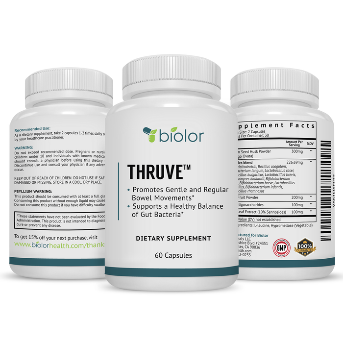 Thruve™ - Natural Constipation Relief & Support Supplement - Probiotics, Prebiotics, Herbs & More For Constipation